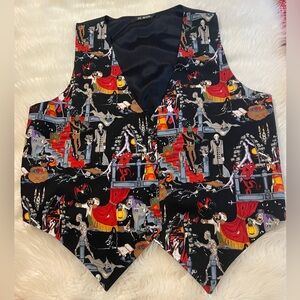 111‎ Main Halloween Black Orange Red Party Vest Size Large ?